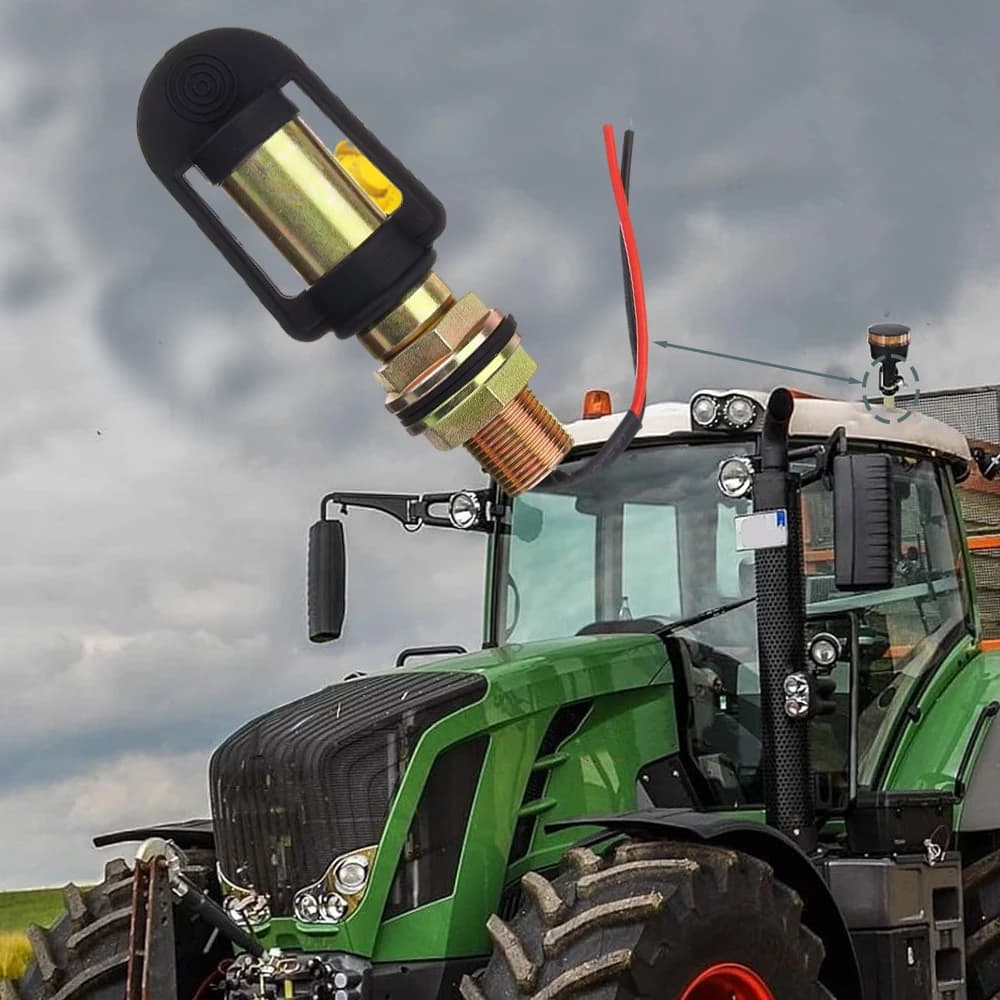 Staffa per faro per trattore per auto supporto flessibile in metallo per palo DIN con filo per montaggio a luce lampeggiante di avvertimento rotante per carrello elevatore