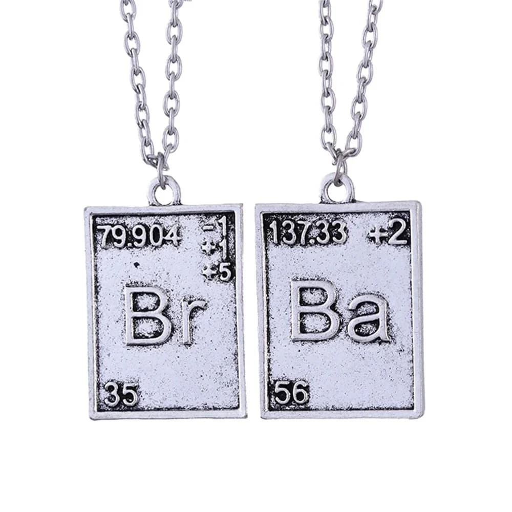 LLK SSS Breaking Bad Collana Simbolo chimico Br Ba Ciondolo Fratelli Coppia Collana Regalo per donne e uomini Gioielli Regali