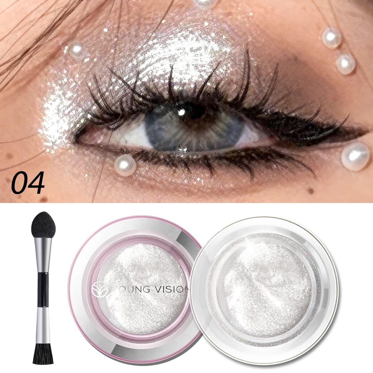 1 illuminating liquid shade, waterproof, non-fat, long-lasting illuminant and smoky effect shadow with makeup brush