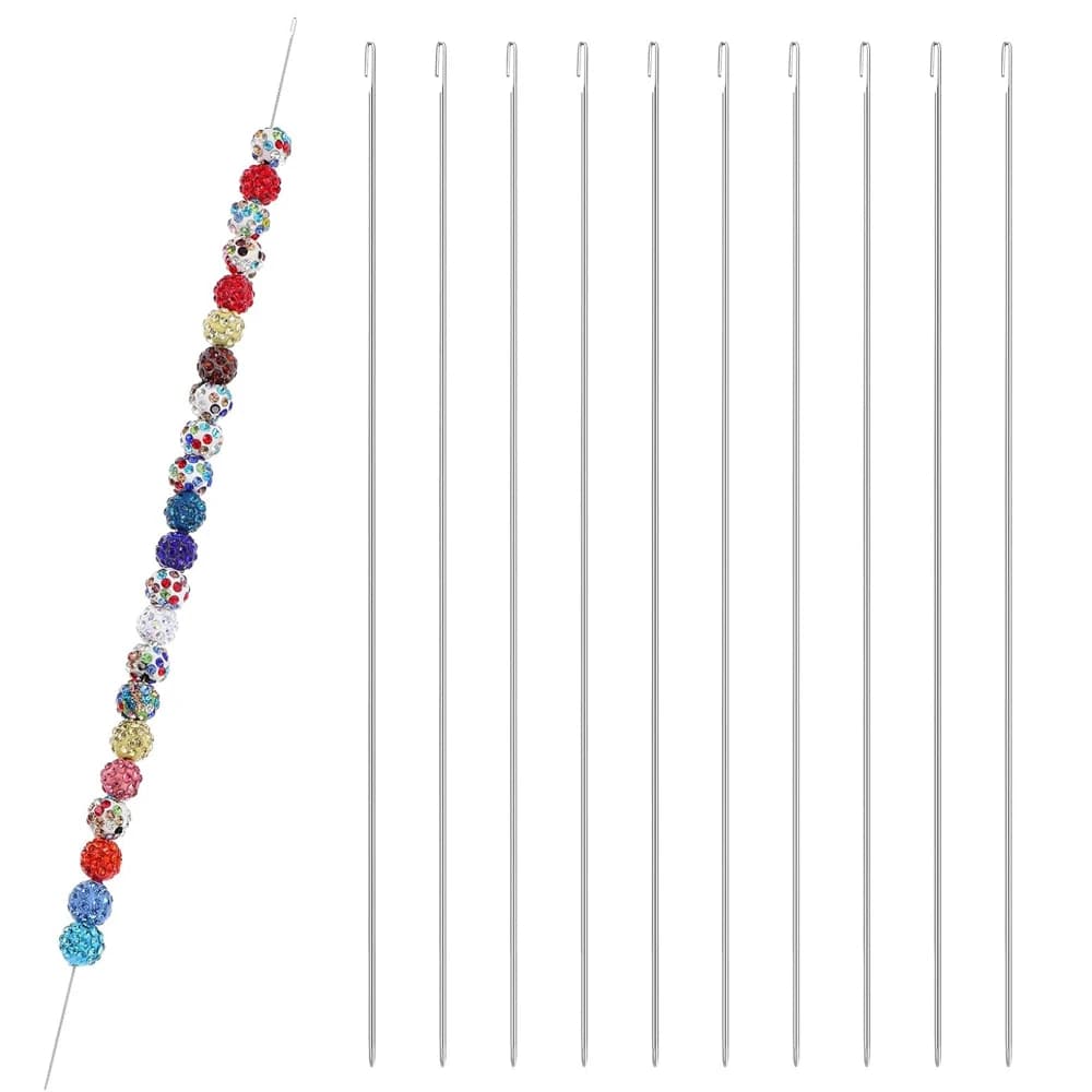 10PCS Aghi per Perline Set 26CM Lungo Rettilineo Cucito Perline Filo Aghi Aghi da Ricamo per Gioielli FAI DA TE Che Fanno Artigianato