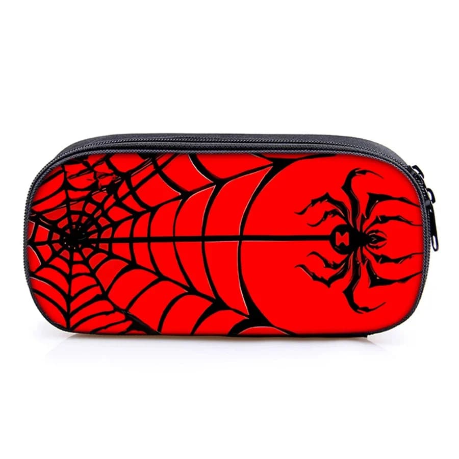Astuccio a strati rosso con motivo ragno nero per ragazzi e ragazze, il miglior regalo, astuccio 2D a cartone animato per la scuola, per bambini