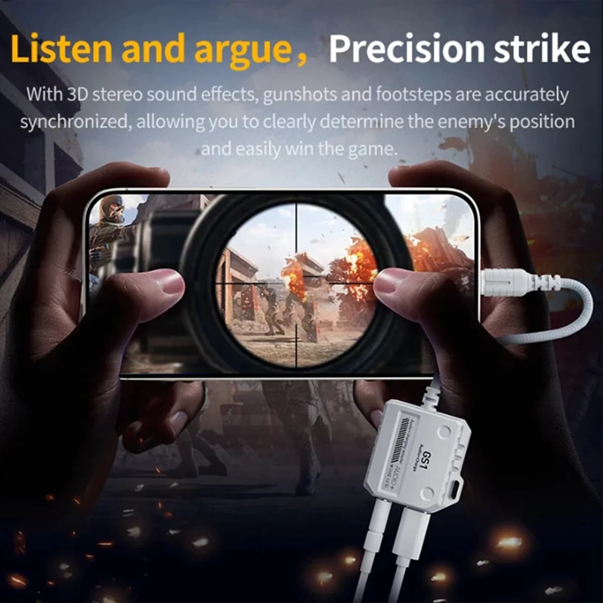 AB53 GS1 2-In-1 Headphone Converter Type-C Interface Supports 60W Fast Charging for Mobile Phones and Tablets 3.5MM+TYPEC