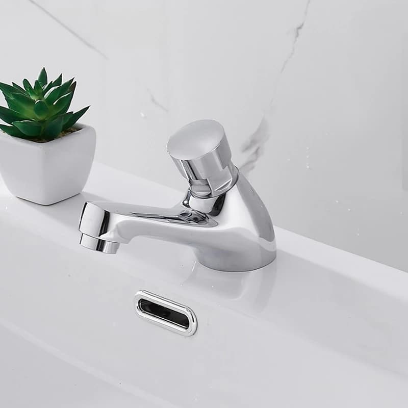Rubinetto per il ritardo del bagno della cucina pubblica Rubinetti per il risparmio idrico con chiusura automatica cromata Rubinetti per lavabo Rubinetto del bagno