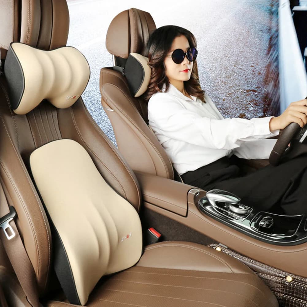 Supporto lombare per auto Poggiatesta Cuscino per il collo Supporto Cuscini per il collo morbidi universali Cuscino per lombare in memory foam per auto Supporto per la schiena
