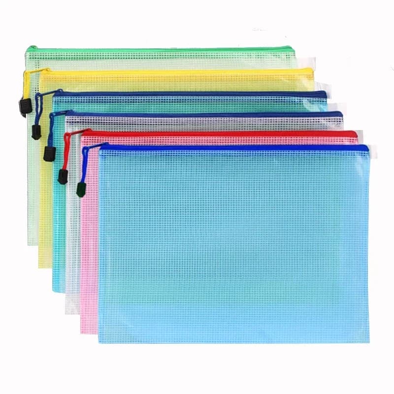 1PCS Cartella di archiviazione di cancelleria File Custodia con cerniera in rete A4 A5 A6 A3 Borsa per documenti Cartelle di file con cerniera Forniture per ufficio scolastico