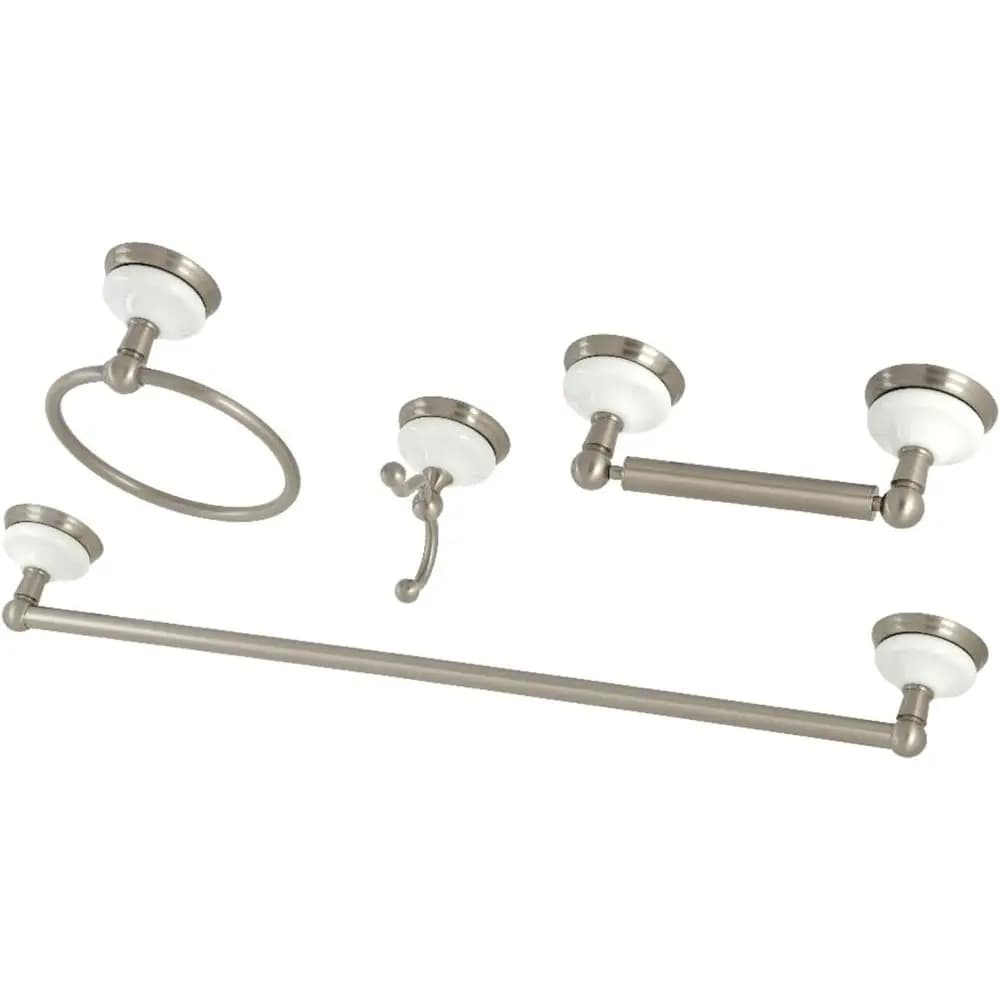 BAK1111478SN ian Set di accessori da bagno con portasciugamani da 24 pollici, 4 pezzi, in nichel spazzolato