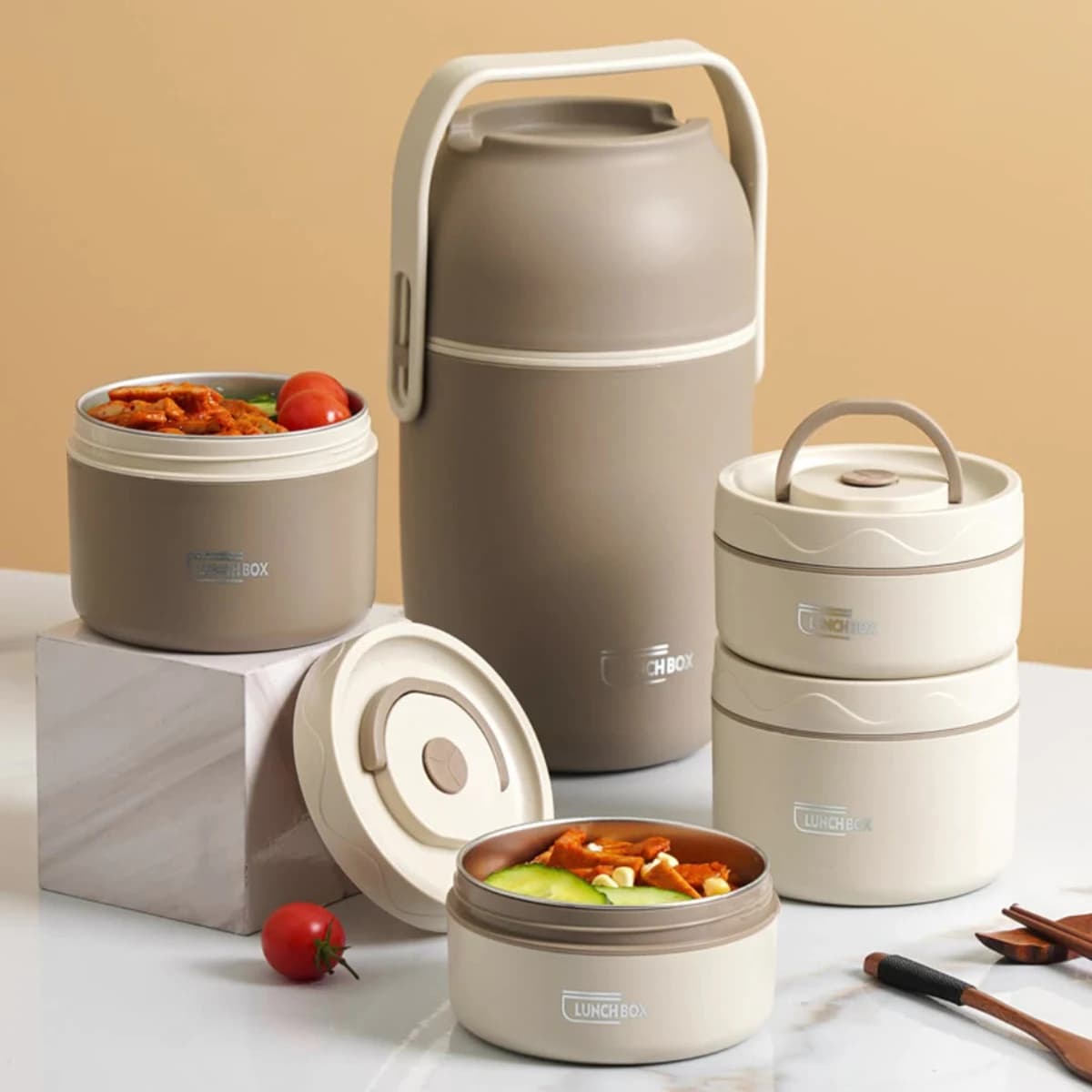 Scatola per il pranzo termica sottovuoto in acciaio inossidabile 304 con borsa per il pranzo isolata scaldavivande tazza per zuppa contenitori per Thermos Lunch Box