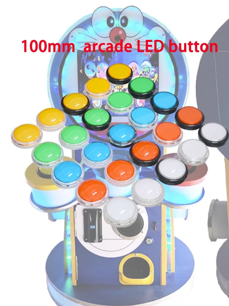Pulsante LED Arcade 12V gli accessori per macchine da gioco con pulsante rotondo da 100mm vengono utilizzati per console di gioco per bambini