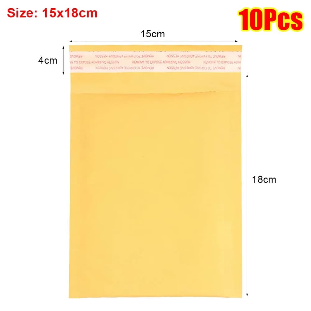 10 Pezzi Nuovi Buste Imbottite Morbide Impermeabili con Pellicola Perlata, Sacchetti per Spedizioni 11/15/18cm Autosigillanti in Carta Kraft con Schiuma