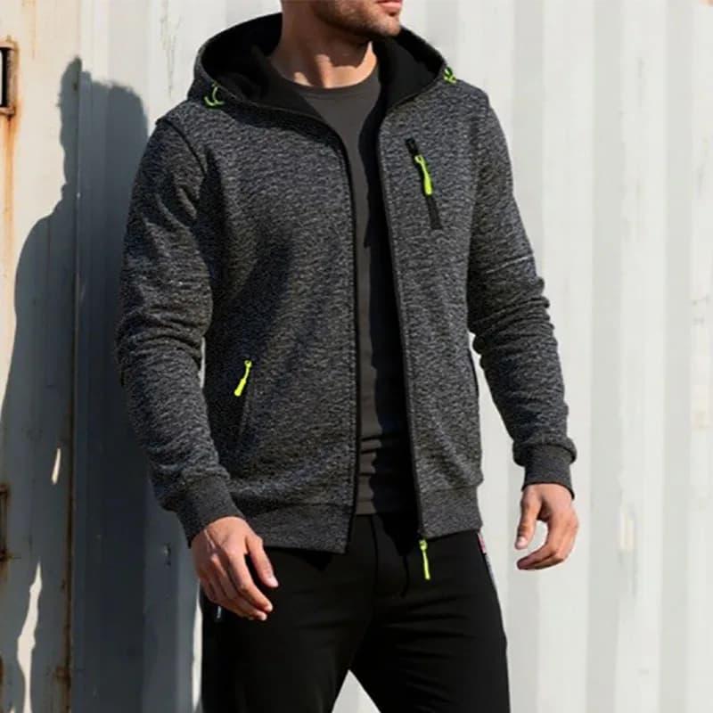 Giacca casual da uomo nuova autunno Slim Fit Felpe con cerniera con cappuccio Giacche Tinta unita Abbigliamento sportivo Tuta moda maschile
