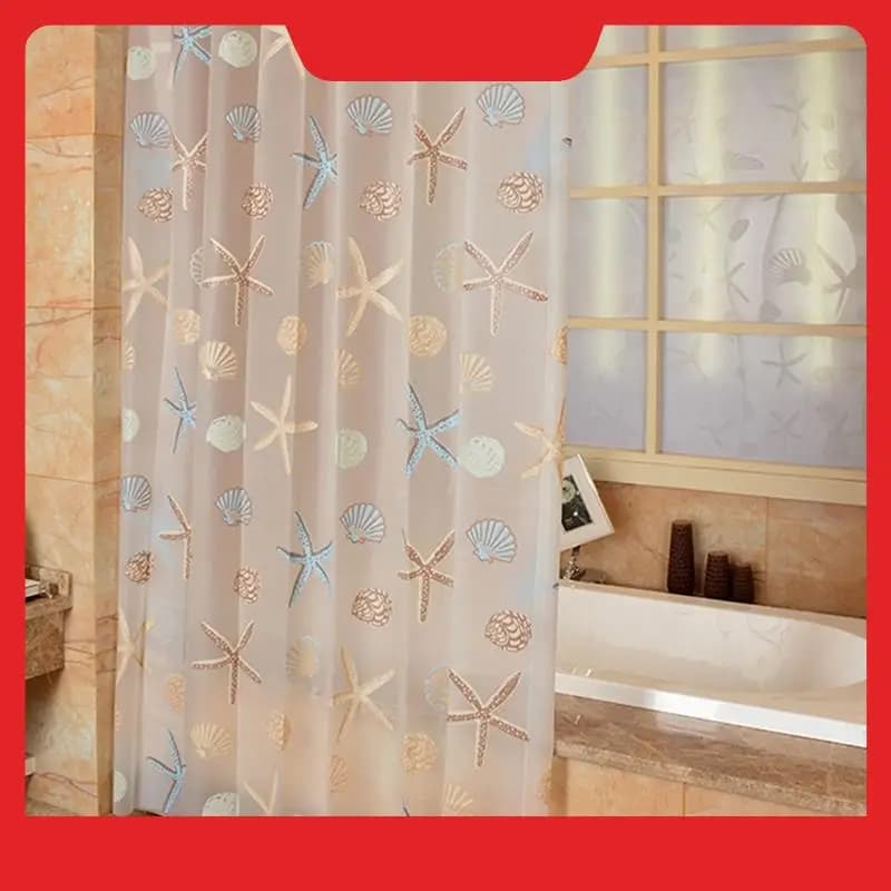 Tenda da doccia moderna con divisorio a forma di stella marina, tenda Peva impermeabile in stile mare fresco per bagno, doccia