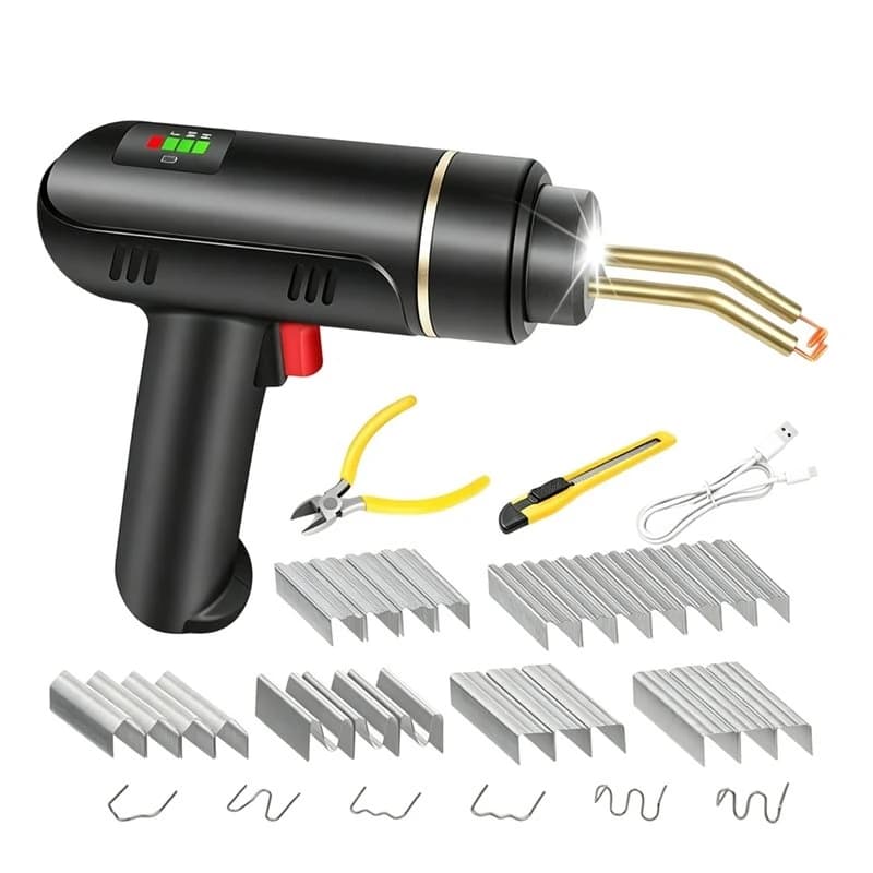 HLZS-USB Rechargeable Cordless Plastic Welder 200W, 1200PCS Hot Stapler Included In Plastic Welding Kit