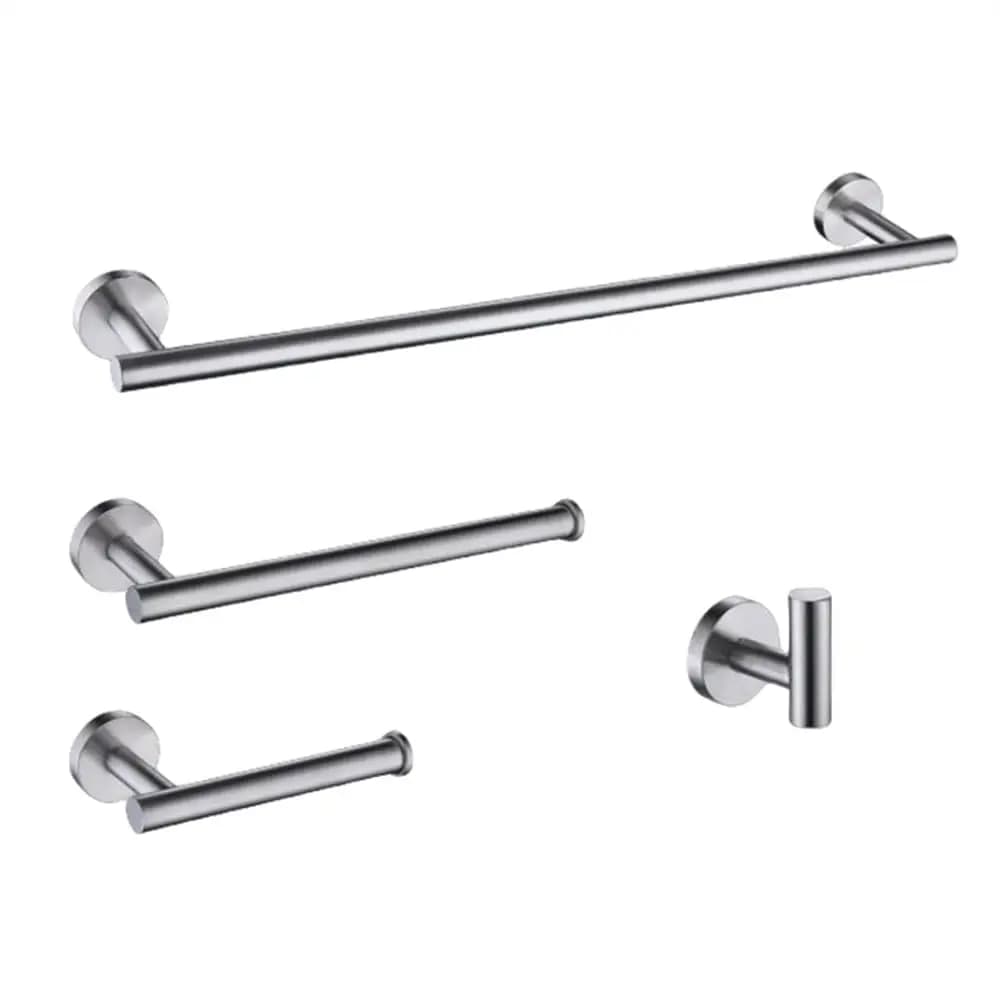 Set di Accessori Bagno Oro Spazzolato da Parete, Porta Asciugamani, Porta Carta Igienica, Gancio Porta Accappatoio 4 Pezzi, Personalizzabile