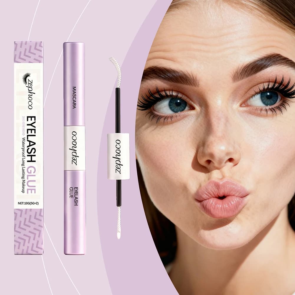 Mascara 2-in-1 Extension and Moisturizing, Double Effect, Dust Resistant, Long Lifespan, with Fibre, Natural Finish, Definition and Volume for Eyelashes