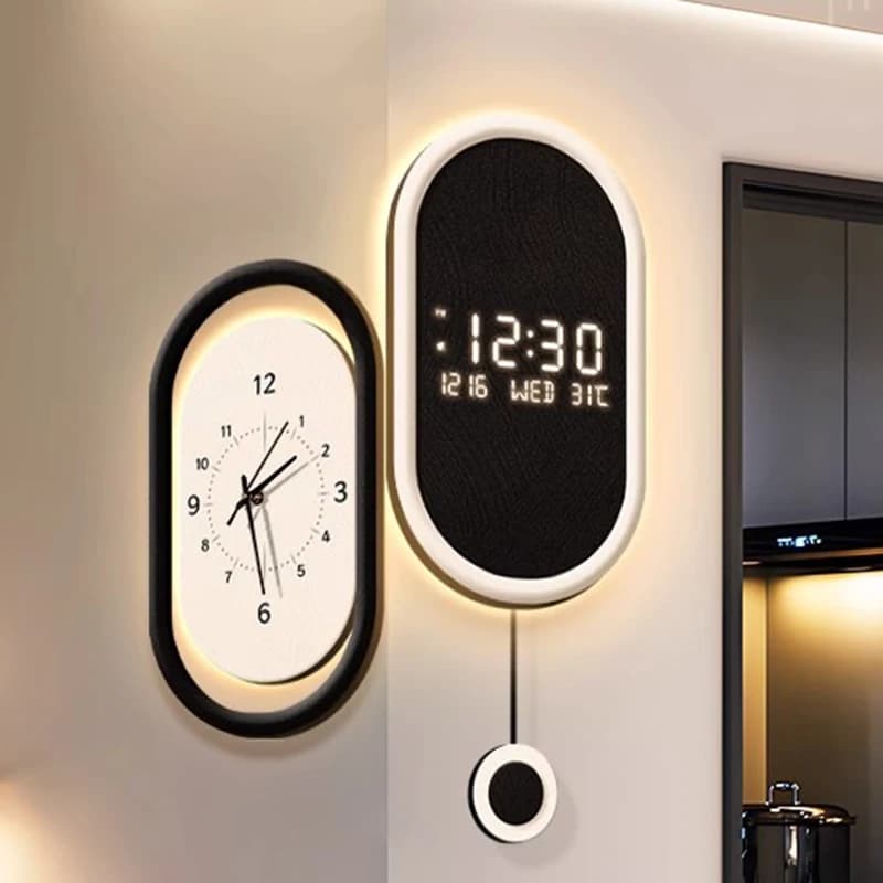 Wall Clock Mechanic Luminous Wall Clock Modern Large Living Room Clock For Home