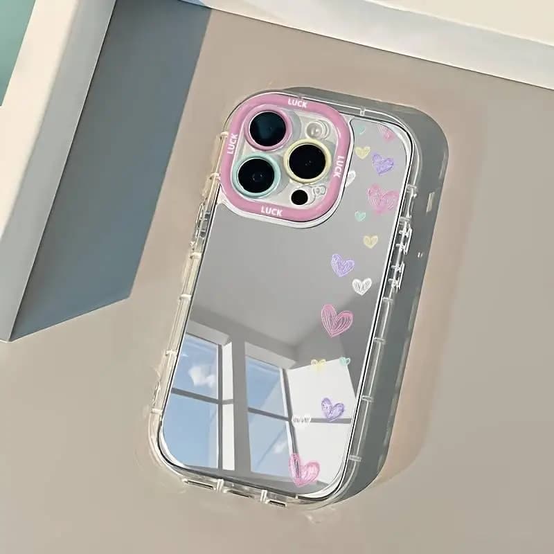 Heart-shaped phone case for iPhone 17 16 15 14 13 12 Pro Max XS XR 7 8 Plus 16e 17 Air, hard and cute back cover with bumper
