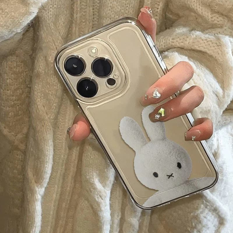 Anime Cute Miffy Sweet Simple Bunny Graphic transparent Phone Case for iPhone 11 12 13 14 15 16 17 Pro Max Plus Shockproof Cover