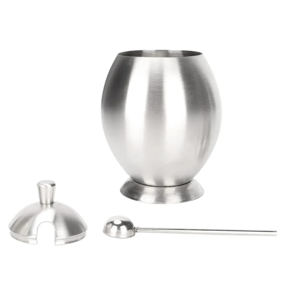 1 Set Stainless Steel Spice Jar Egg Shaped Elegant Sugar Bowl Durable Multi-functional Condiment Container Spice Organization