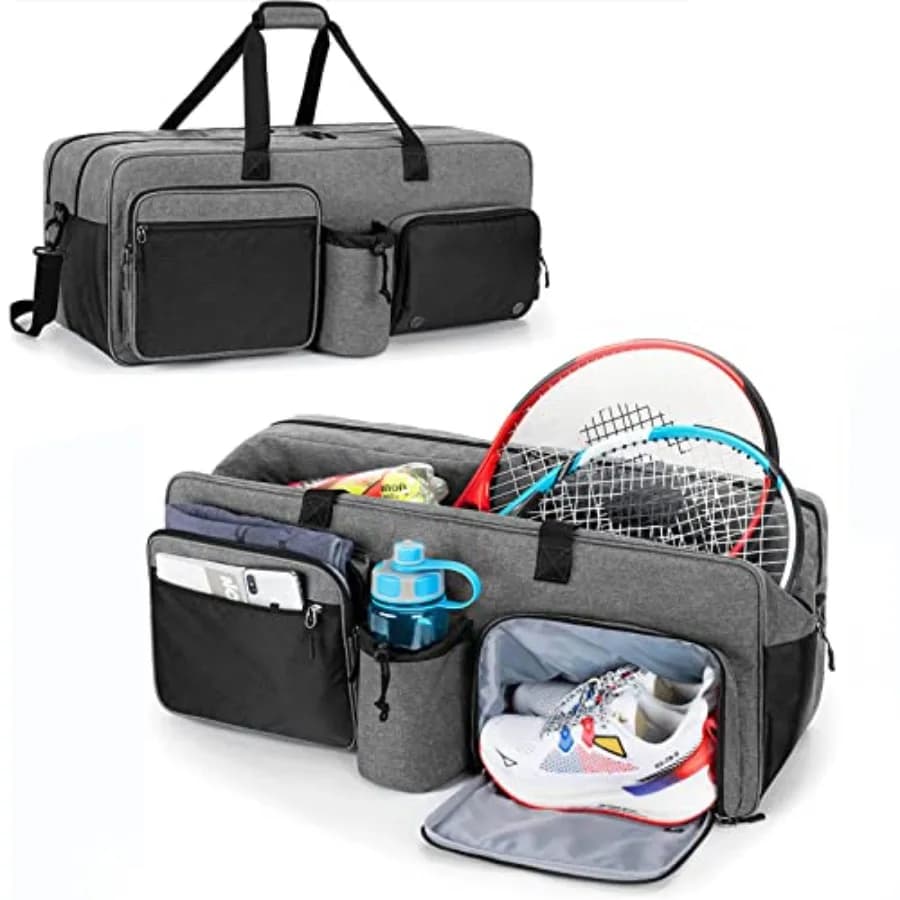 Borsa da Tennis per 7 Racchette, Impermeabile e Resistente, Borsa da Viaggio per Tennis con Ampio Spazio per Racchette da Squash e Badminton