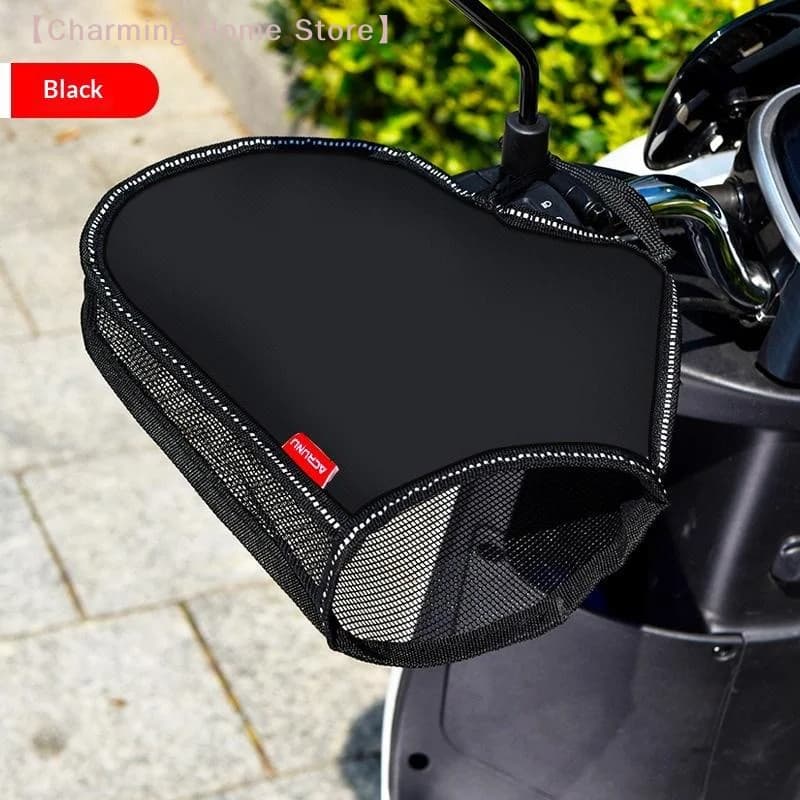 【M】1Pair Summer Motorcycle Handlebar Muffs Sun Protection Gloves Breathable Waterproof Oxford Cloth Mesh Riding Gloves