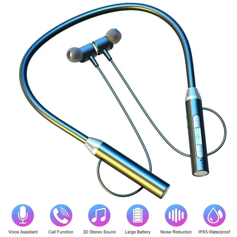Wireless Bluetooth Earphones 9D Stereo Surround Headphone Neckband Magnetic Sport Headset Neck-hanging Earbuds For iPhone Huawei