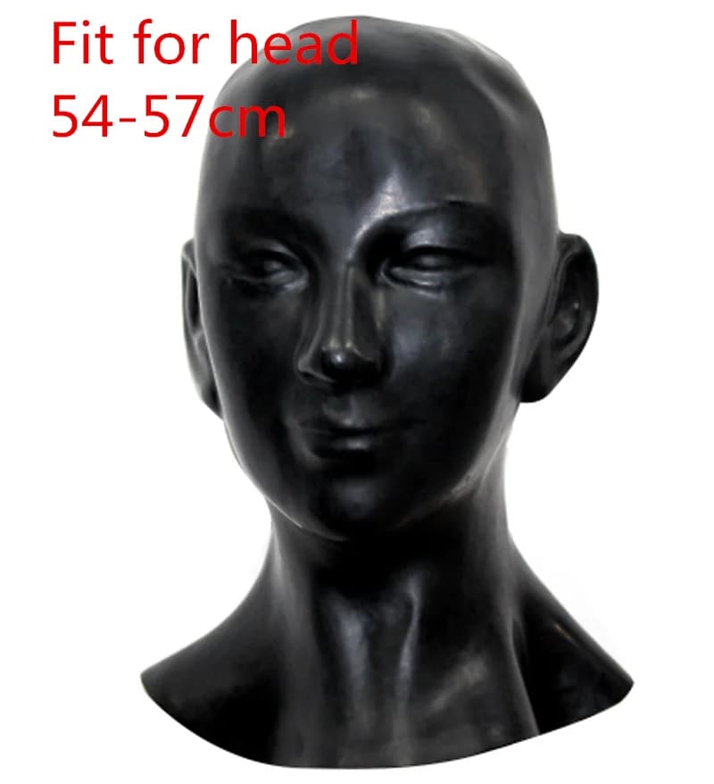 Men's/woman's latex rubber hood Closed latex mask Zip back 3D face mask made of rubber latex