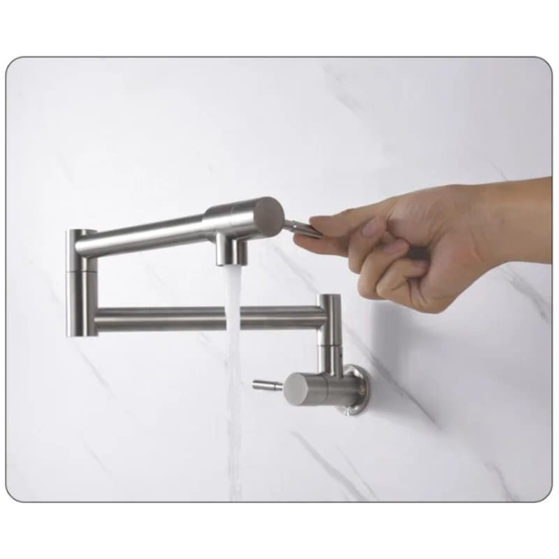 Rubinetto di riempimento per pentole in ottone da cucina rubinetto pieghevole a parete rubinetto per lavello singolo freddo monoforo in oro rosa