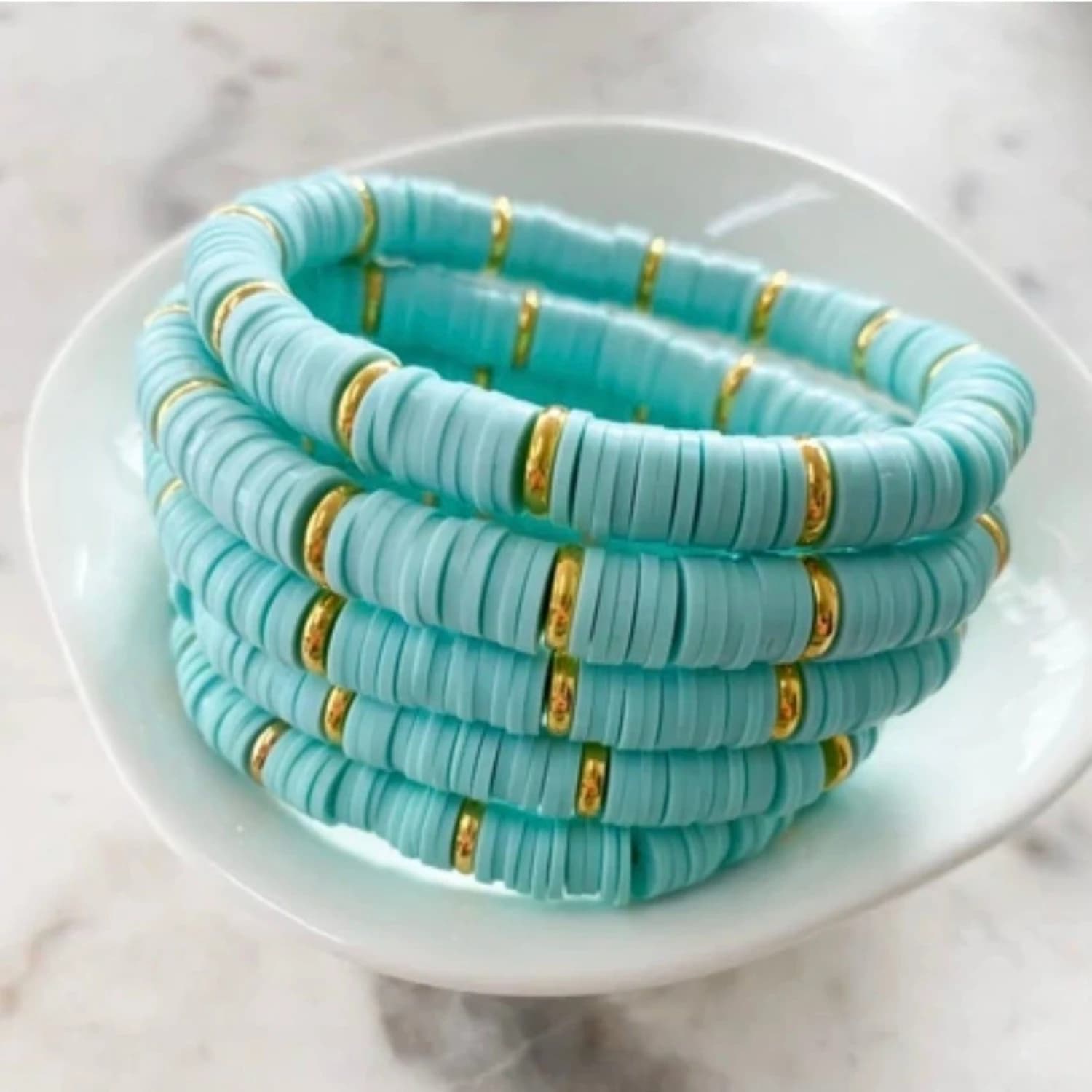 HERLOOK 6mm Heishi bracciali per le donne braccialetto di perline di argilla polimerica impilabile Boho Stretch Pulseras accessori per gioielli estivi