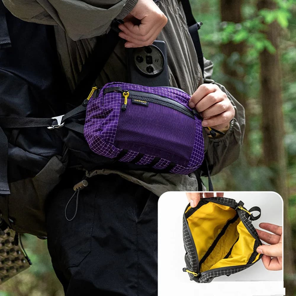 UHMWPE xpac Waterproof Waist - MOLLE EDC Tactical Waist Bag for Hiking, Camping, Cycling, Running, Expandable External Case 78g