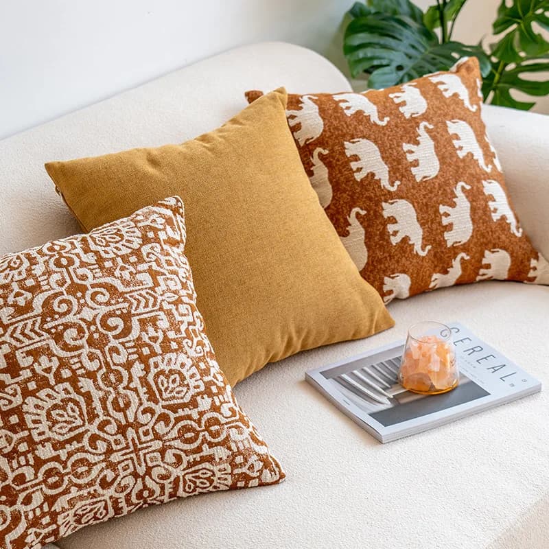 45x45 cm Abstract Elephant Jacquard Fodera per cuscino Cuscino decorativo di lusso leggero italiano per divano letto Hotel Homestay Decor