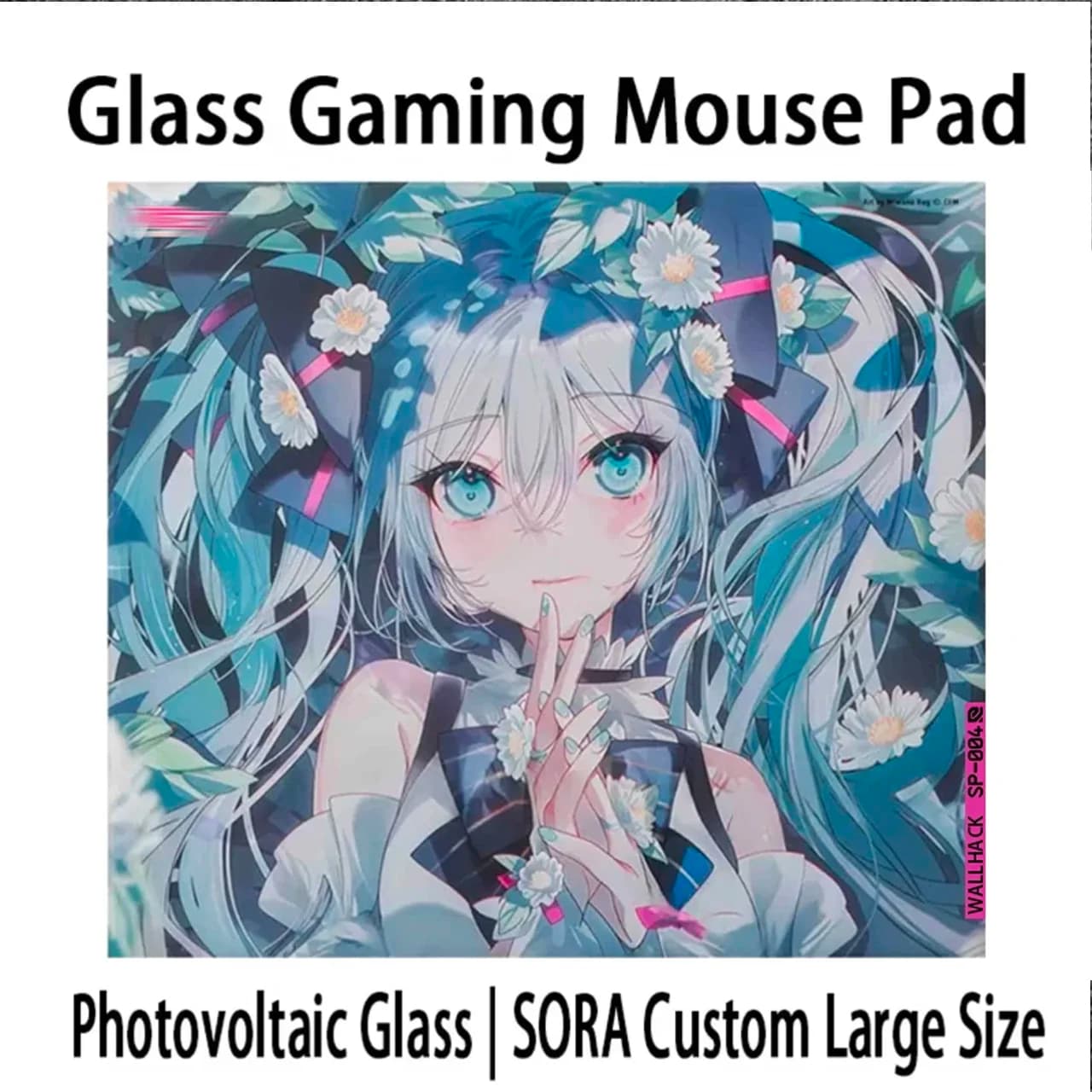 Tappetino per Mouse in Vetro W-Wallhack SP004, Superficie Opaca, Tappetino da Gaming Grande, Tappetino da Scrivania Extra Large Personalizzabile