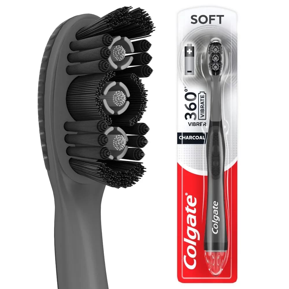 360 Vibrations Electric Toothbrush with Soft Bristles Rechargeable Battery Powered 1 Piece