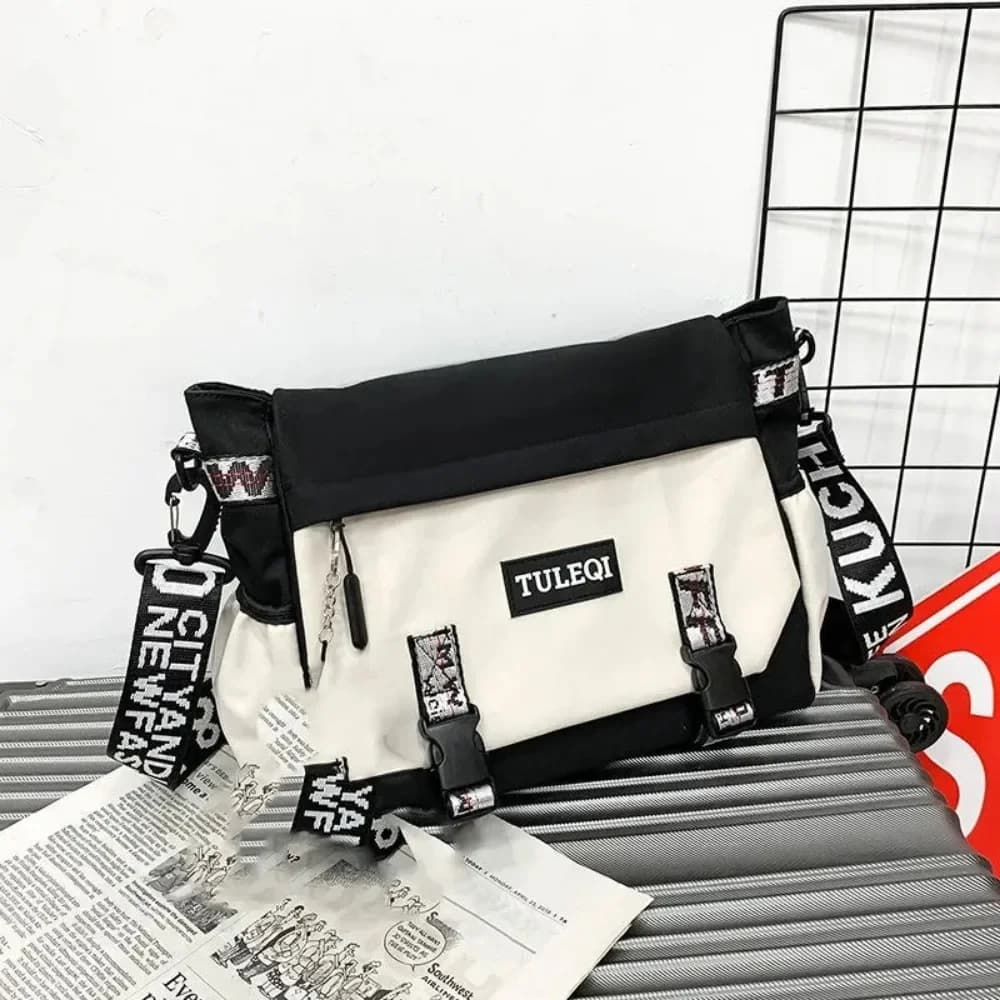 Men Fashion Large Capacity Shoulder Bag Casual Student's Crossbody Backpack Nylon Shoulder Bag Large Capacity Crossbody Bags