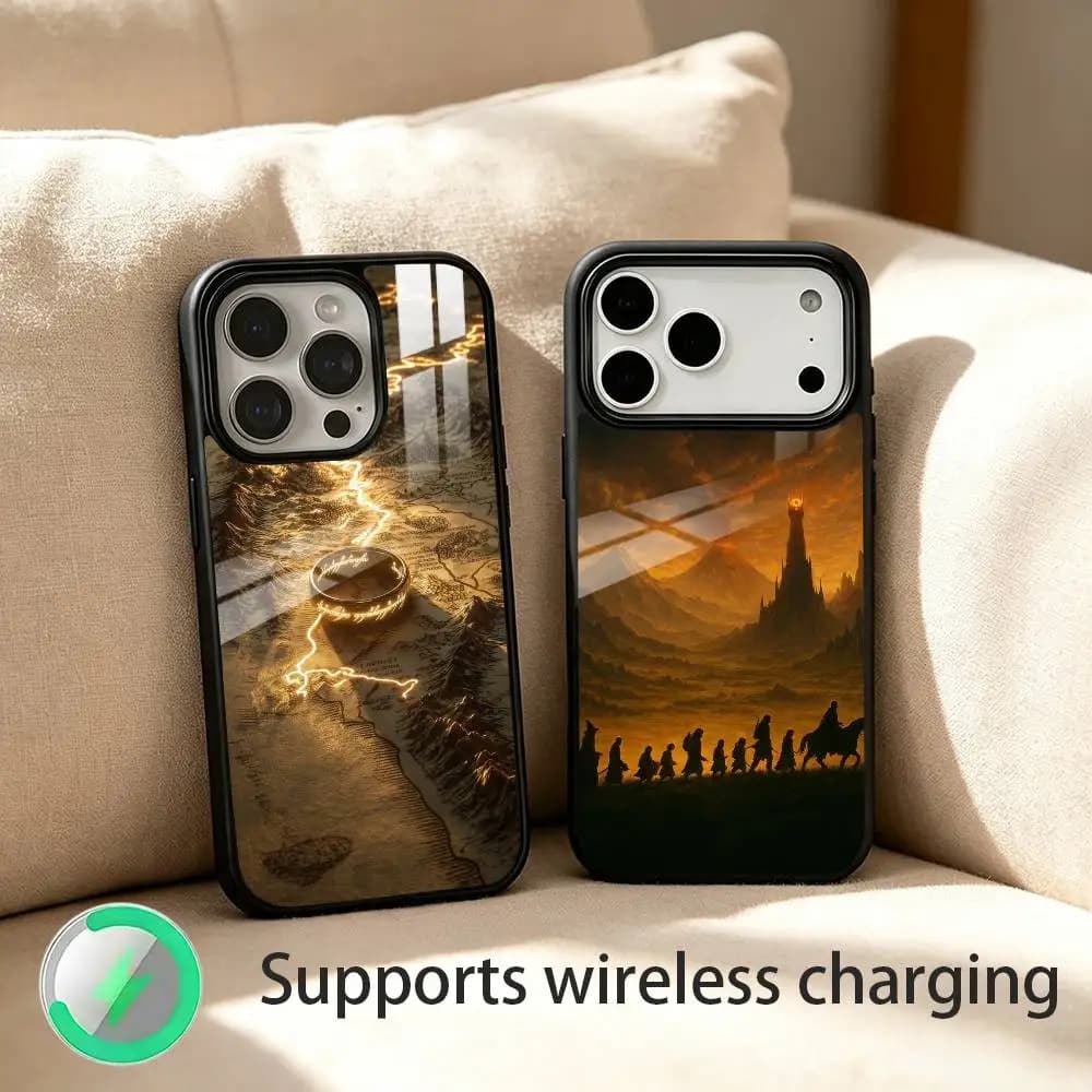 The Lord of the R-Rings Map For IPhone17/16/15/14/13/12/11 Plus Pro Max Plus Wireless Charger Phone Case
