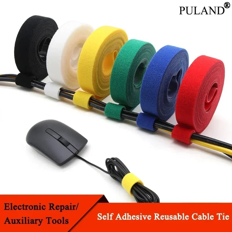 5 m/rotolo Fascette per cavi Riutilizzabili Loop Bundle Fissaggio autoadesivo Accessori fai da te Cinghia in nylon Organizzatore Clip Supporto per cavi Gestione