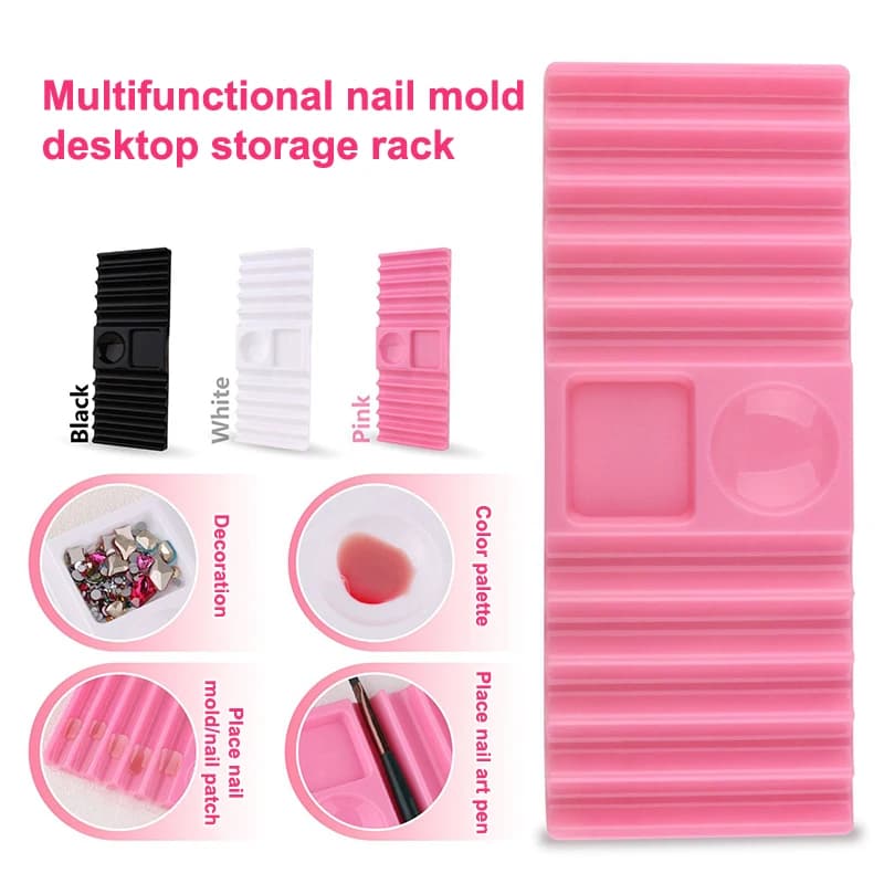 【xxx】Plastic Multi-purpose Nail Art Pen Holder 10-Compartment Brush Stand With Color Palette Organize And Display Manicure Tool