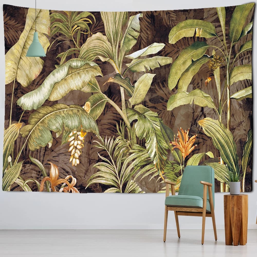 Tropical Plants Banana Leaf Tapestry Wall Hanging Psychedelic Mystery Hippie Tapiz Boho Home Room Decor