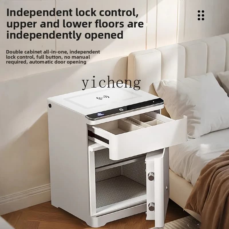 LSL Cassetta di sicurezza Home Blocco impronte digitali Luce remota Camera da letto di lusso Smart Office Luce notturna multifunzione