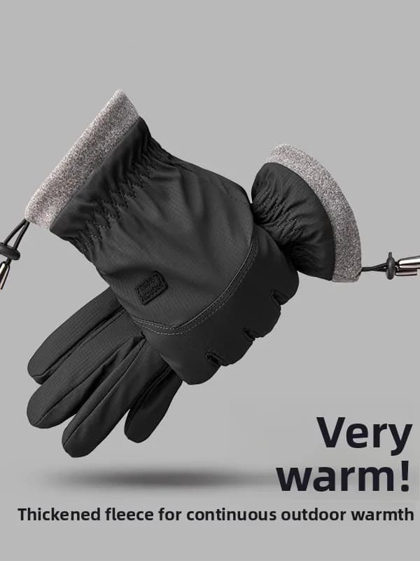 Thickened Fleece Touchscreen Motorcycle Riding Gloves Men's Winter Cycling Warm Windproof Cold Proof Waterproof Unisex Gloves