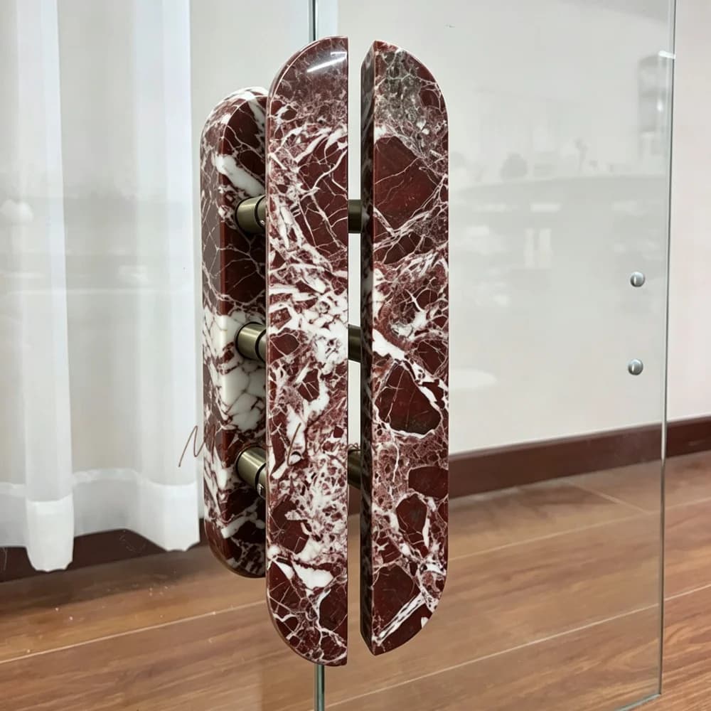 100% Real Stone Door Handle Luxury Marble Dot Handle Wardrobe Cabinet Glass Door Drawer Knob Pull