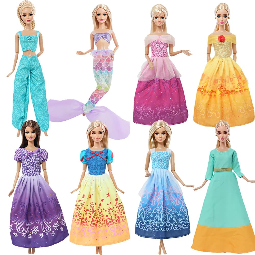 BJDBUS 2 Pz/set Abito Da Principessa Abito per 11.5 ''Bambola 30 centimetri Fiaba Partito Indossare Vestiti 1/6 Accessori Per Bambini Giocattolo Fatto A Mano Regalo
