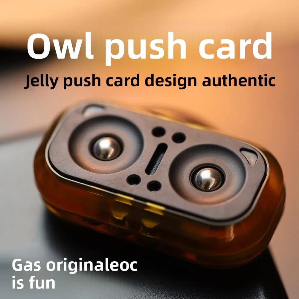 Fagao Owl Silent Magnetic Fidget Slider – 2-in-1 Haptic Coin Push Card & Spinner, Giocattolo Antistress in Metallo EDC per Adulti