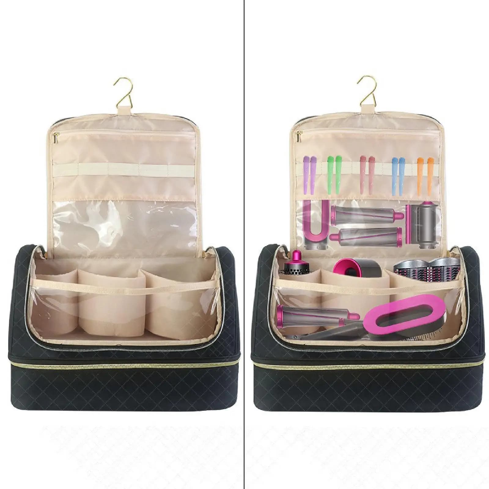 Travel Storage Bag Organizer for Hair Tool Bag for Iron Hair Clips Cosmetic Accessories for Hair Dryer Brush Hair Clip