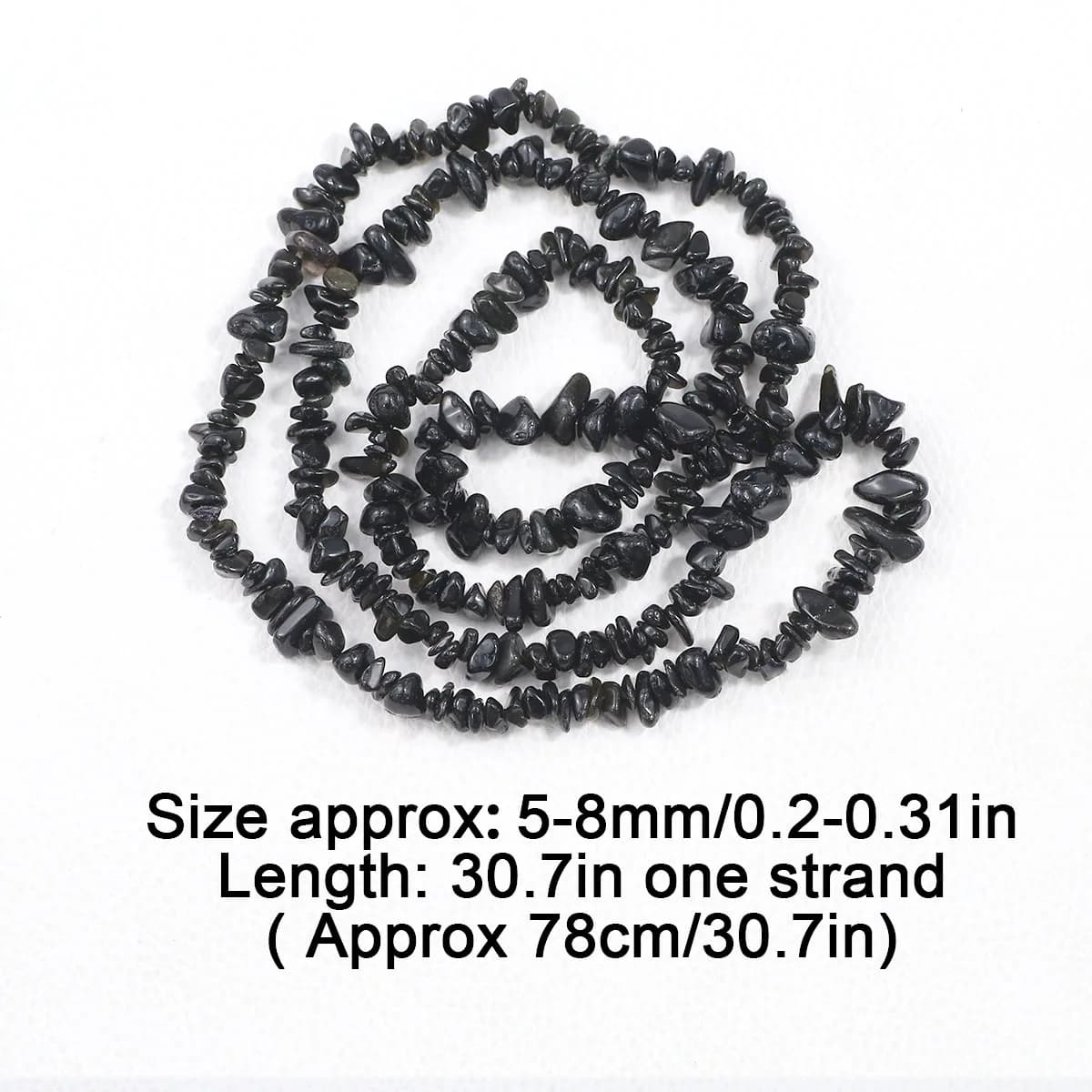 5-8mm Pietra naturale irregolare Pietre frantumate nere Perline sparse distanziatore per creazione di gioielli Bracciale Orecchini fai da te Accessori