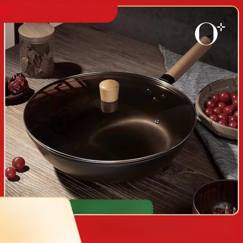 Large Iron Pot without Covering Old Style Home Non-stick pan for electric and gas stoves