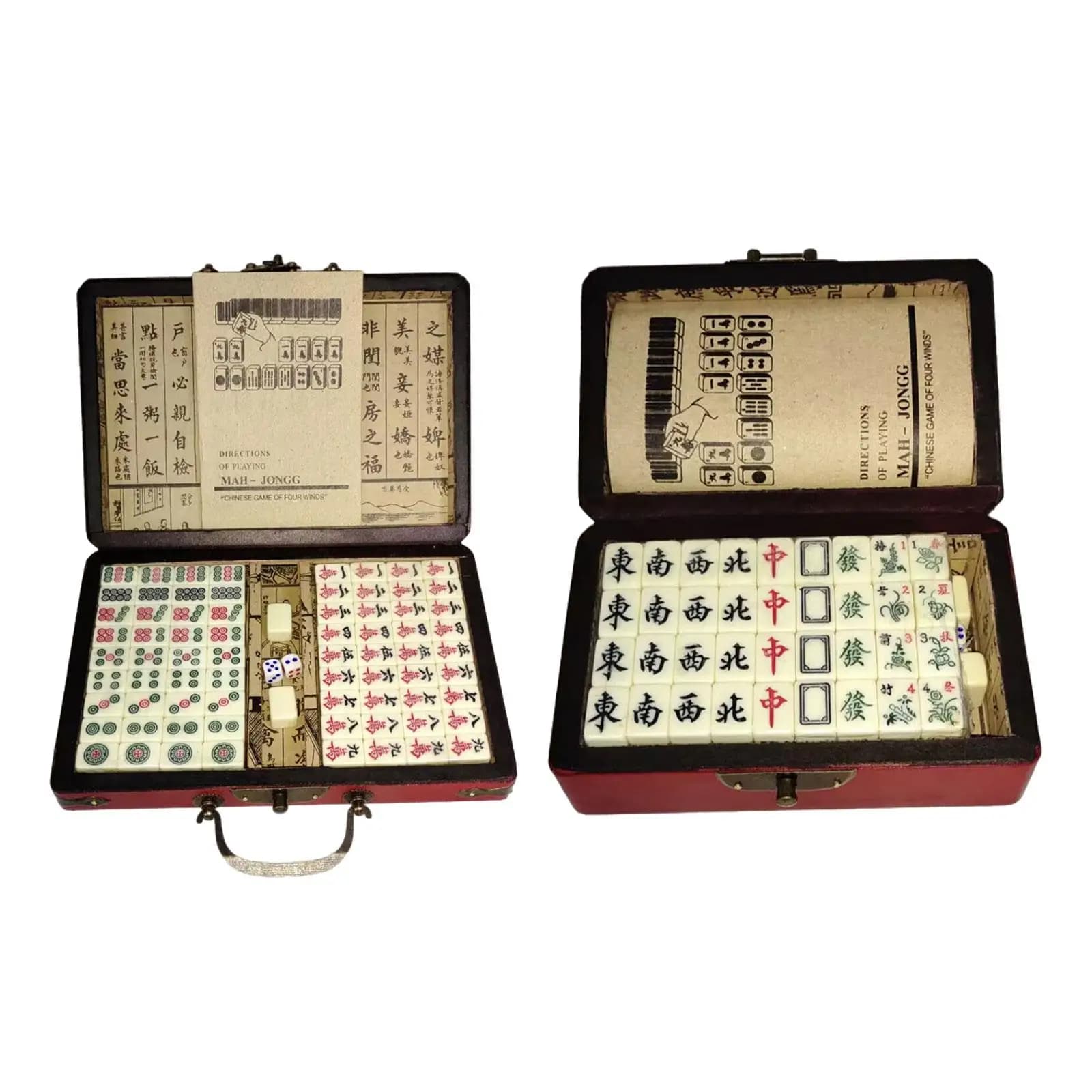 Set di giochi di Mahjong cinese gioco di Mahjong per famiglie gioco per il tempo libero classico con custodia per il trasporto Set di giochi di Mahjong per viaggi in casa