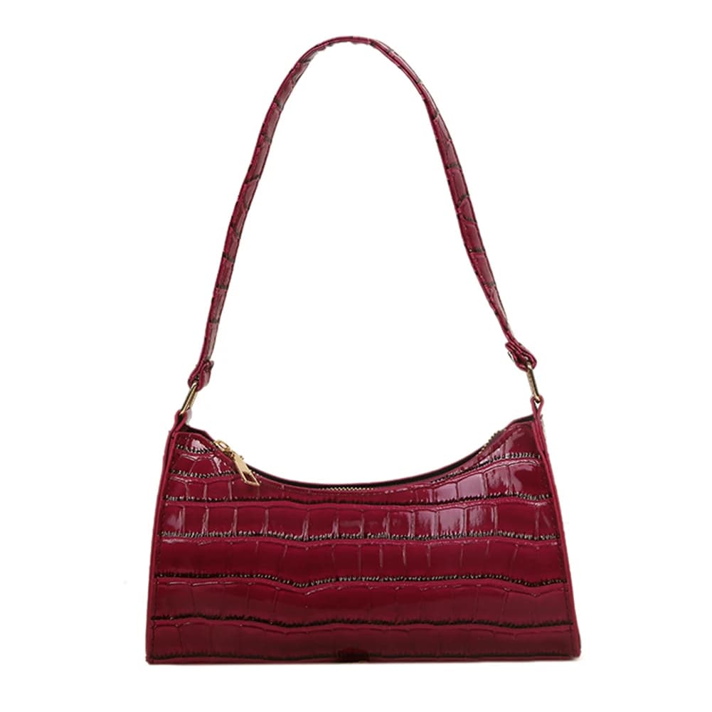 Women's PU leather shoulder bag, Alligator model, for everyday