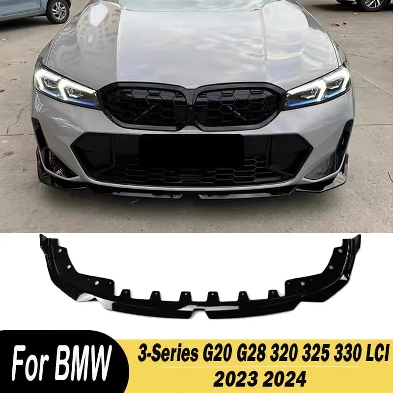 MP Style For BMW 3-Series G20 G28 320 325 330 LCI 2023 2024 Car Front Bumper Splitter Lip Spoiler Diffuser Body Kits