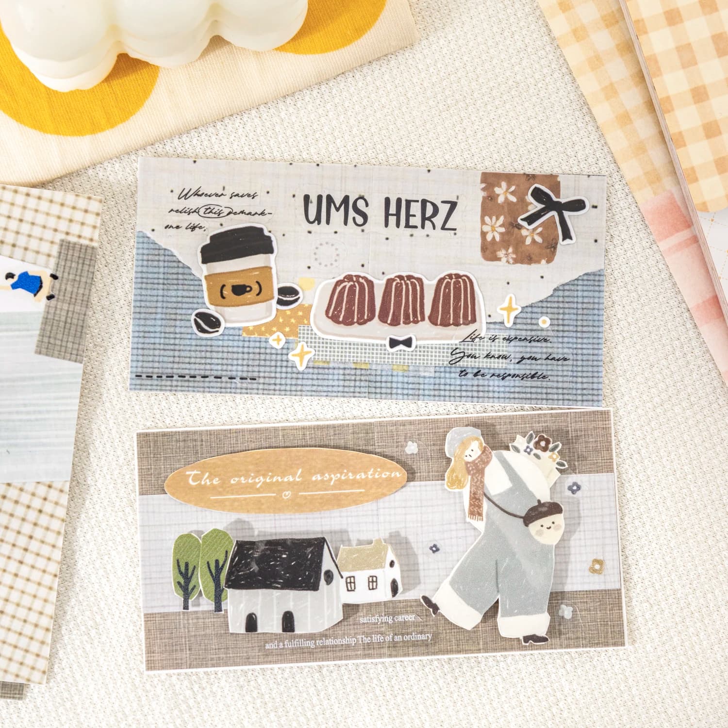 50 Fogli di Carta Kraft Bianca a Quadretti, Carta per Appunti Vintage per Decorazioni, Diari e Scrapbooking