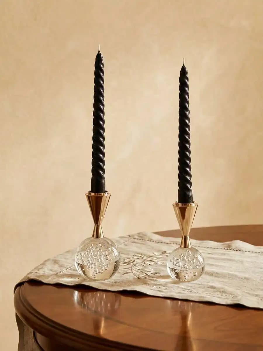 Cirelle 1pc Portacandele creativo in cristallo di lusso nordico, decorazione d'atmosfera per soggiorno e tavolo da pranzo,